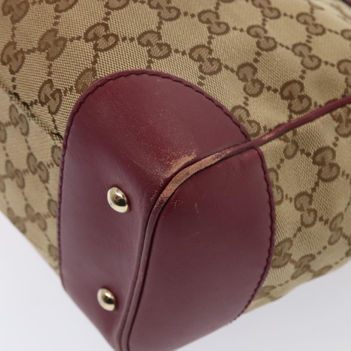 GUCCI GG Canvas Shoulder Bag Beige Gold 257061 Auth 88172
