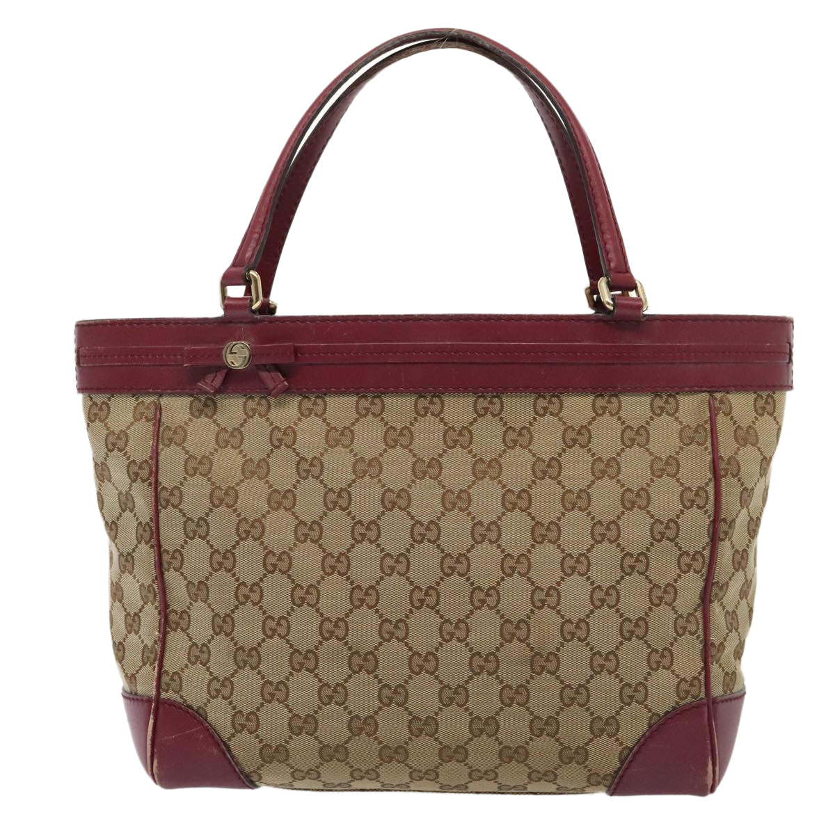 GUCCI GG Canvas Shoulder Bag Beige Gold 257061 Auth 88172