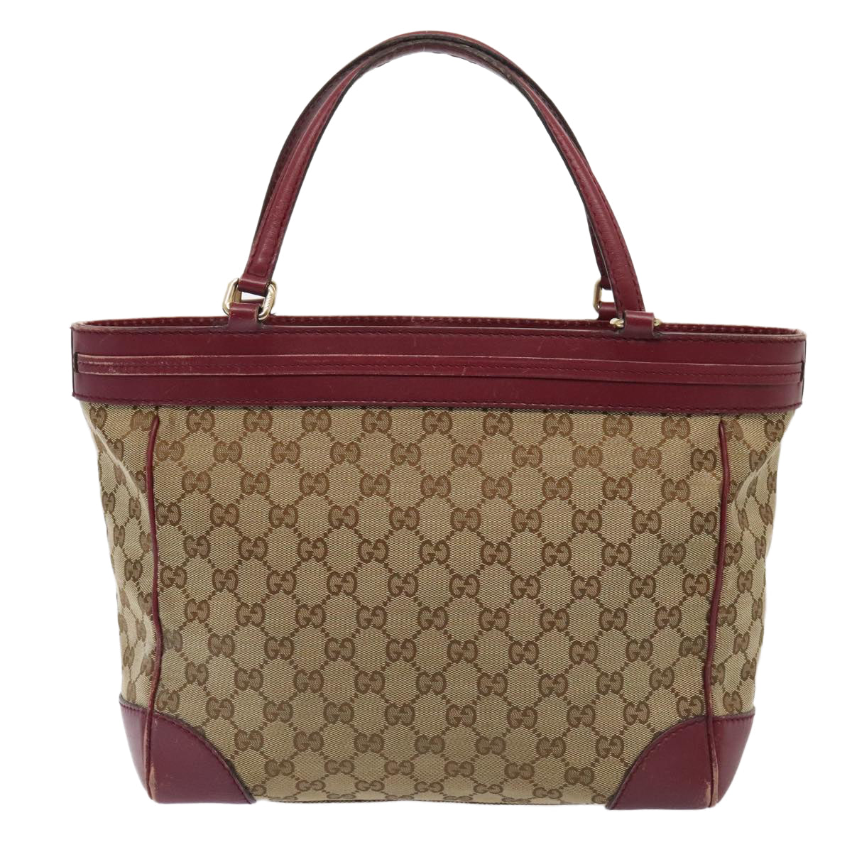 GUCCI GG Canvas Shoulder Bag Beige Gold 257061 Auth 88172