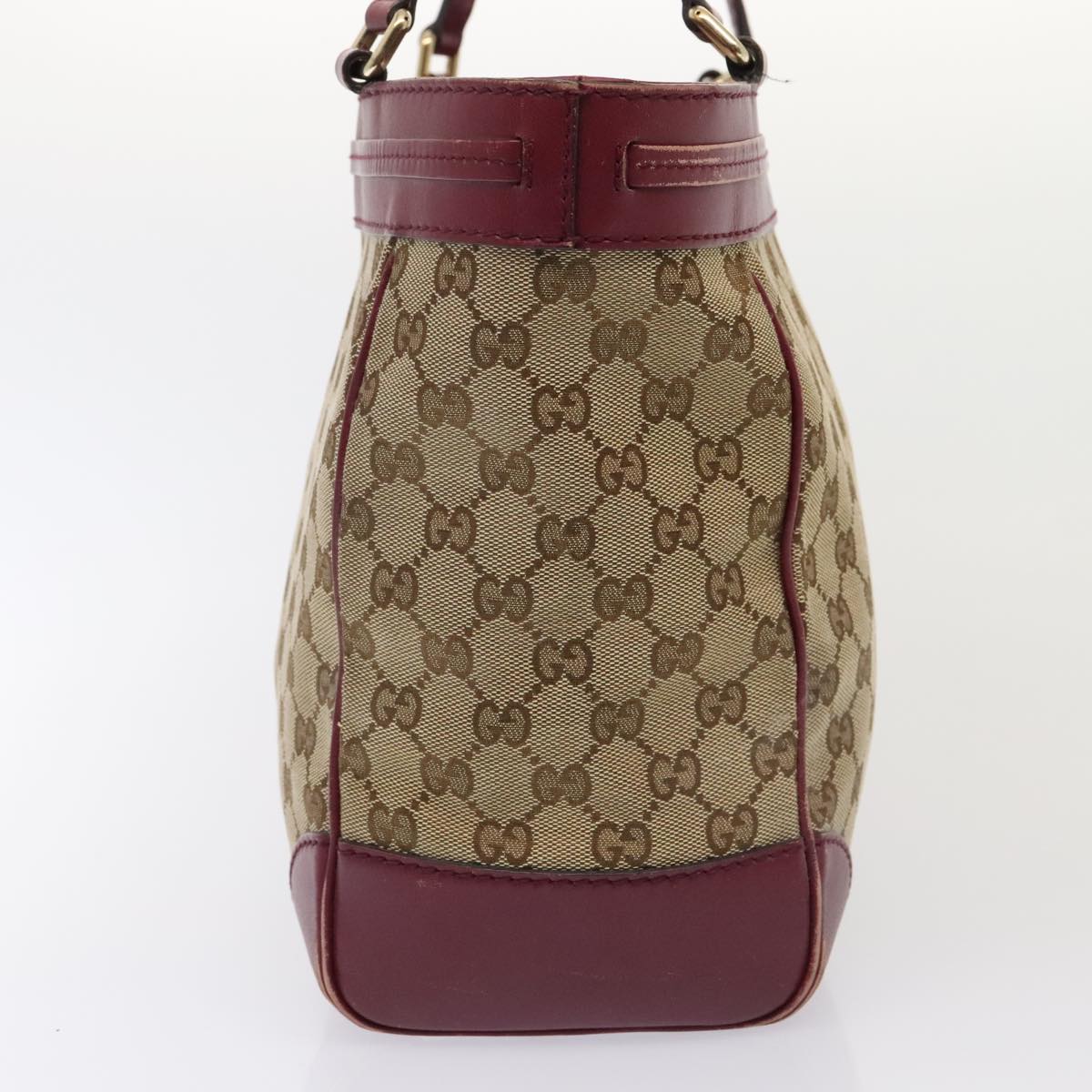 GUCCI GG Canvas Shoulder Bag Beige Gold 257061 Auth 88172