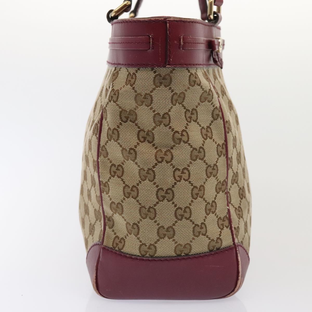 GUCCI GG Canvas Shoulder Bag Beige Gold 257061 Auth 88172