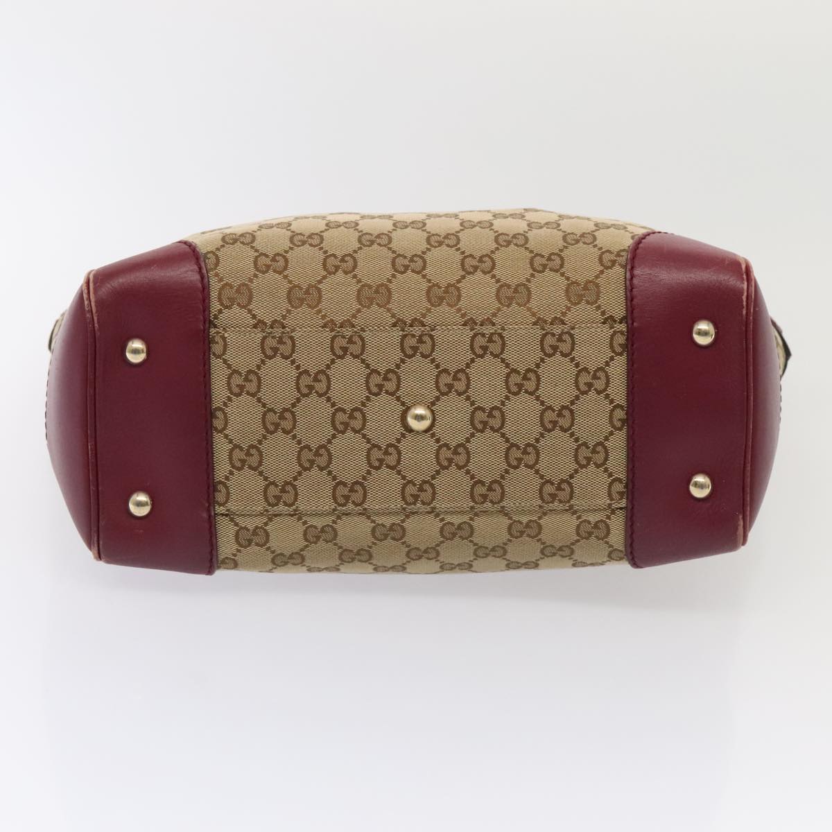 GUCCI GG Canvas Shoulder Bag Beige Gold 257061 Auth 88172