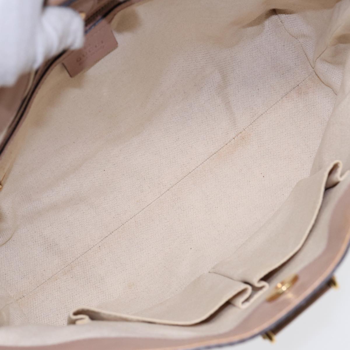 GUCCI GG Canvas Shoulder Bag Beige Gold 308604 Auth 88173