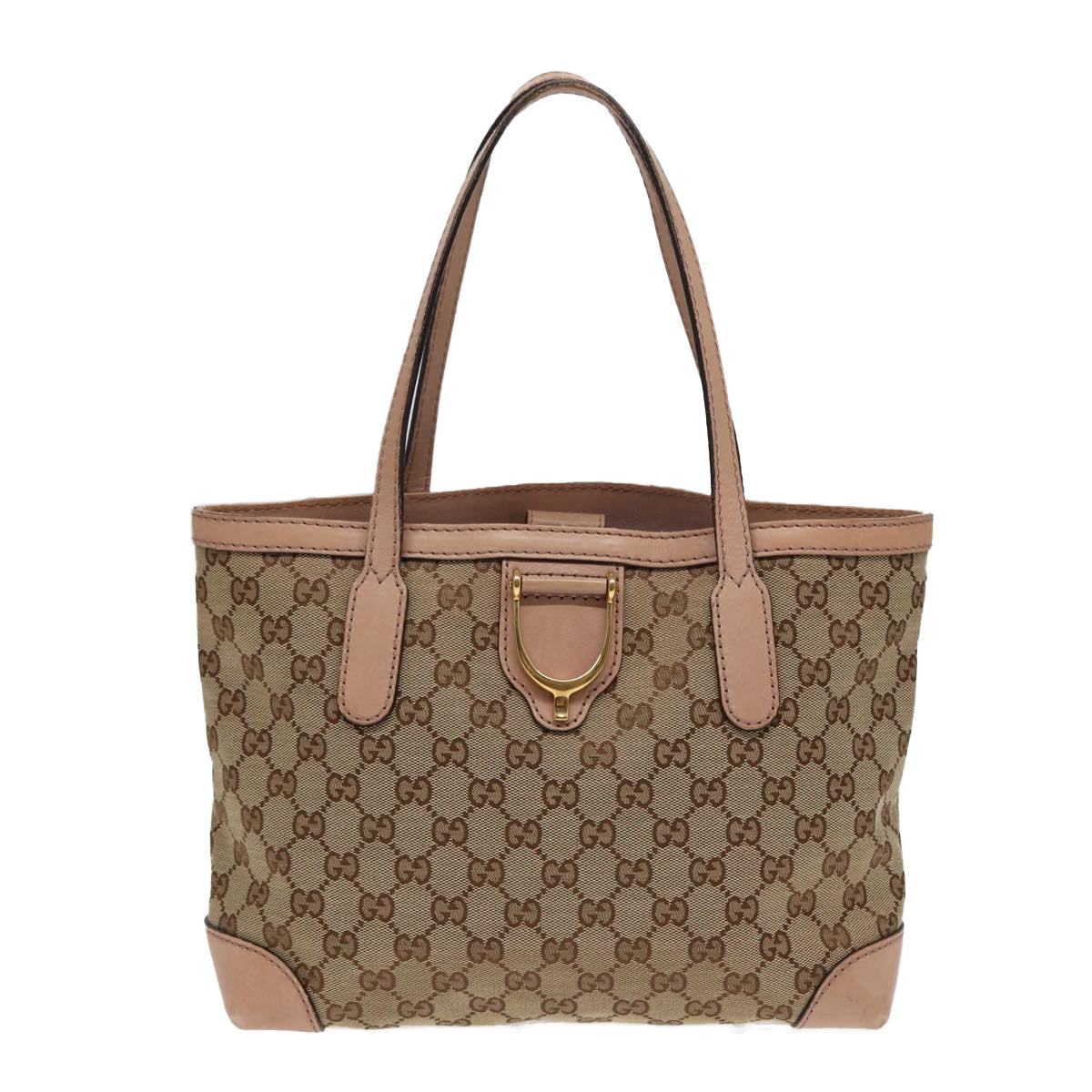 GUCCI GG Canvas Shoulder Bag Beige Gold 308604 Auth 88173