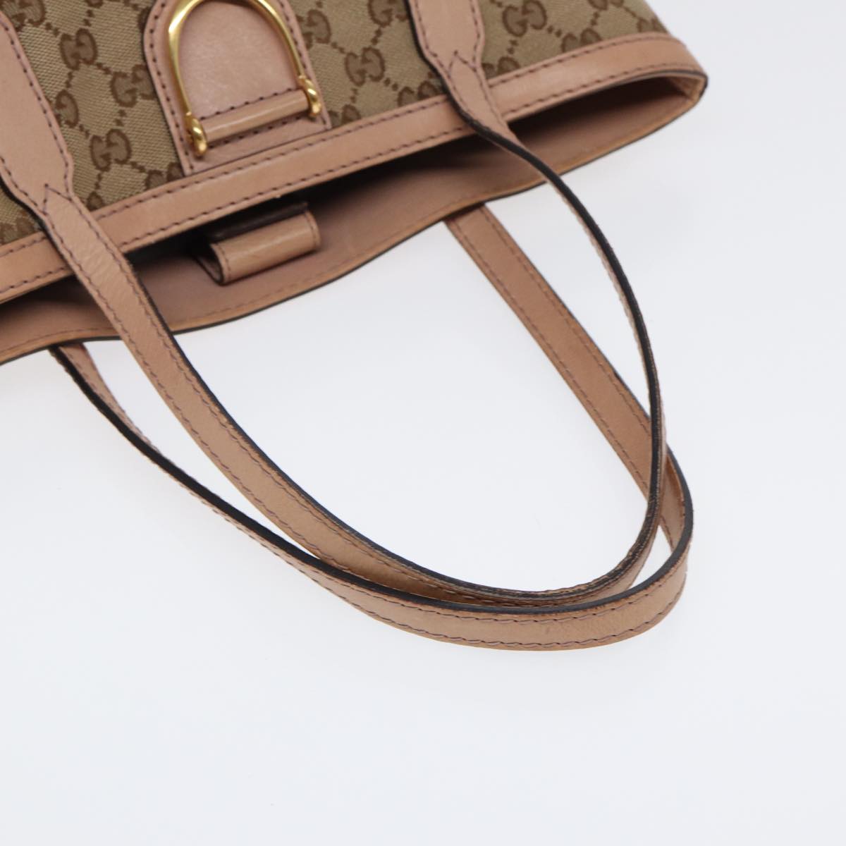 GUCCI GG Canvas Shoulder Bag Beige Gold 308604 Auth 88173