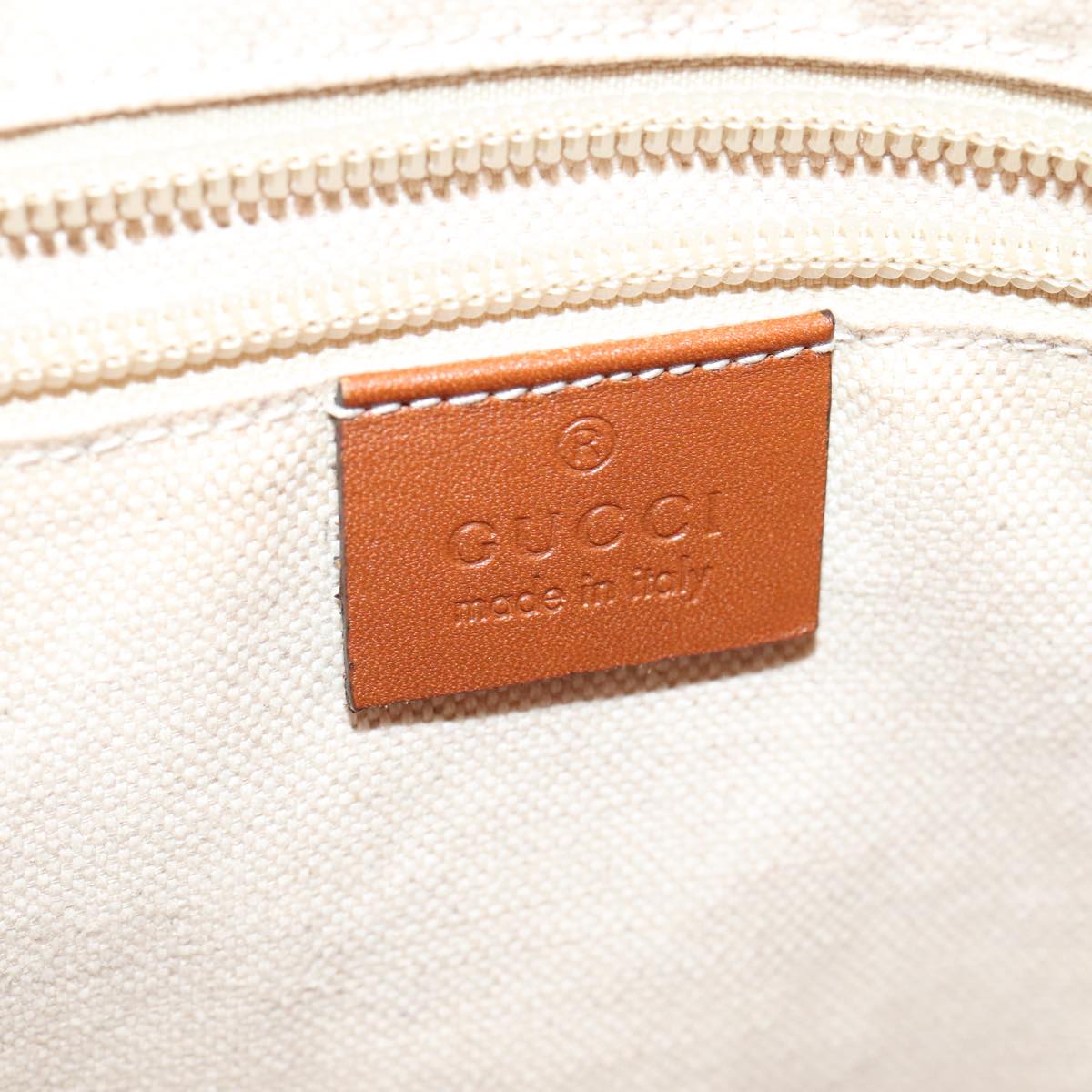 GUCCI GG Canvas Tote Bag Nylon Orange Silver 282439 Auth 88179