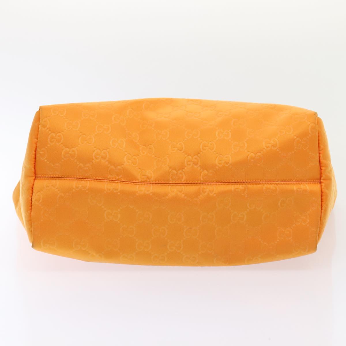 GUCCI GG Canvas Tote Bag Nylon Orange Silver 282439 Auth 88179