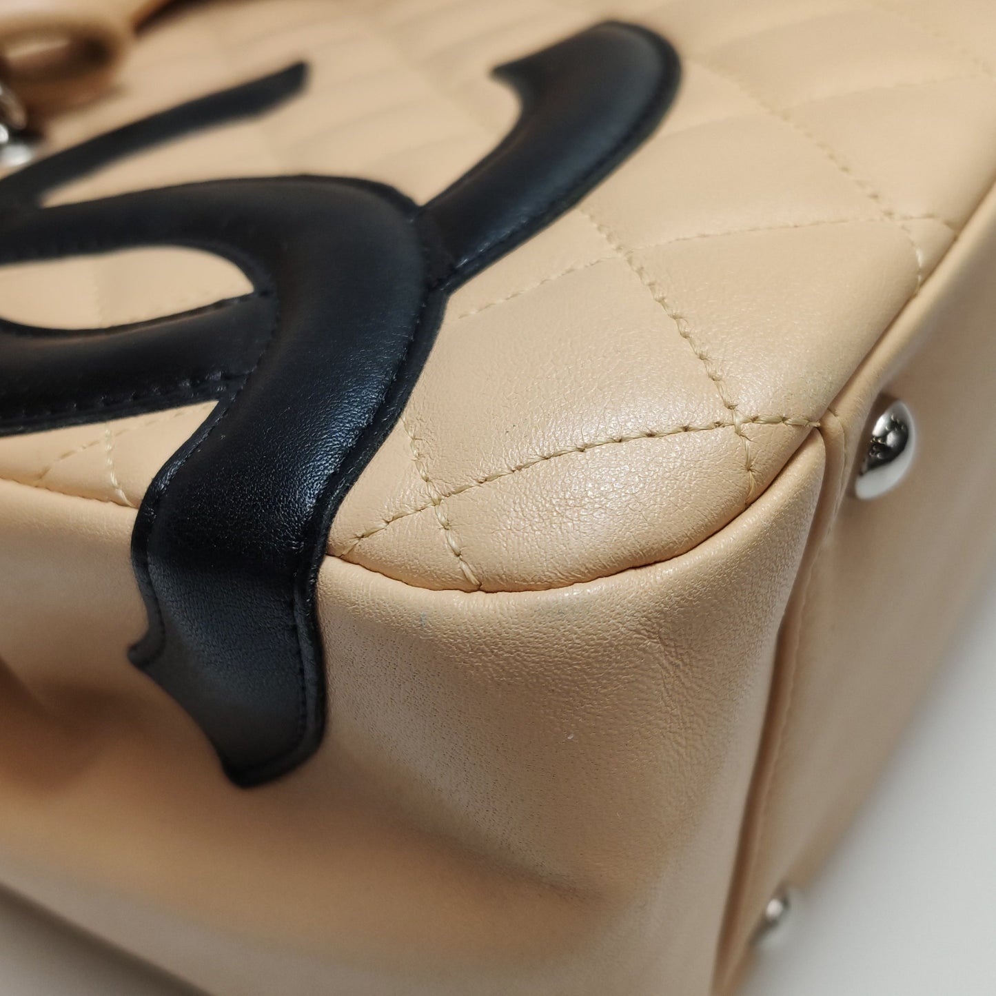 Chanel Cambon Flap Maxi Beige Calfskin Leather Double Strap Shoulder Bag