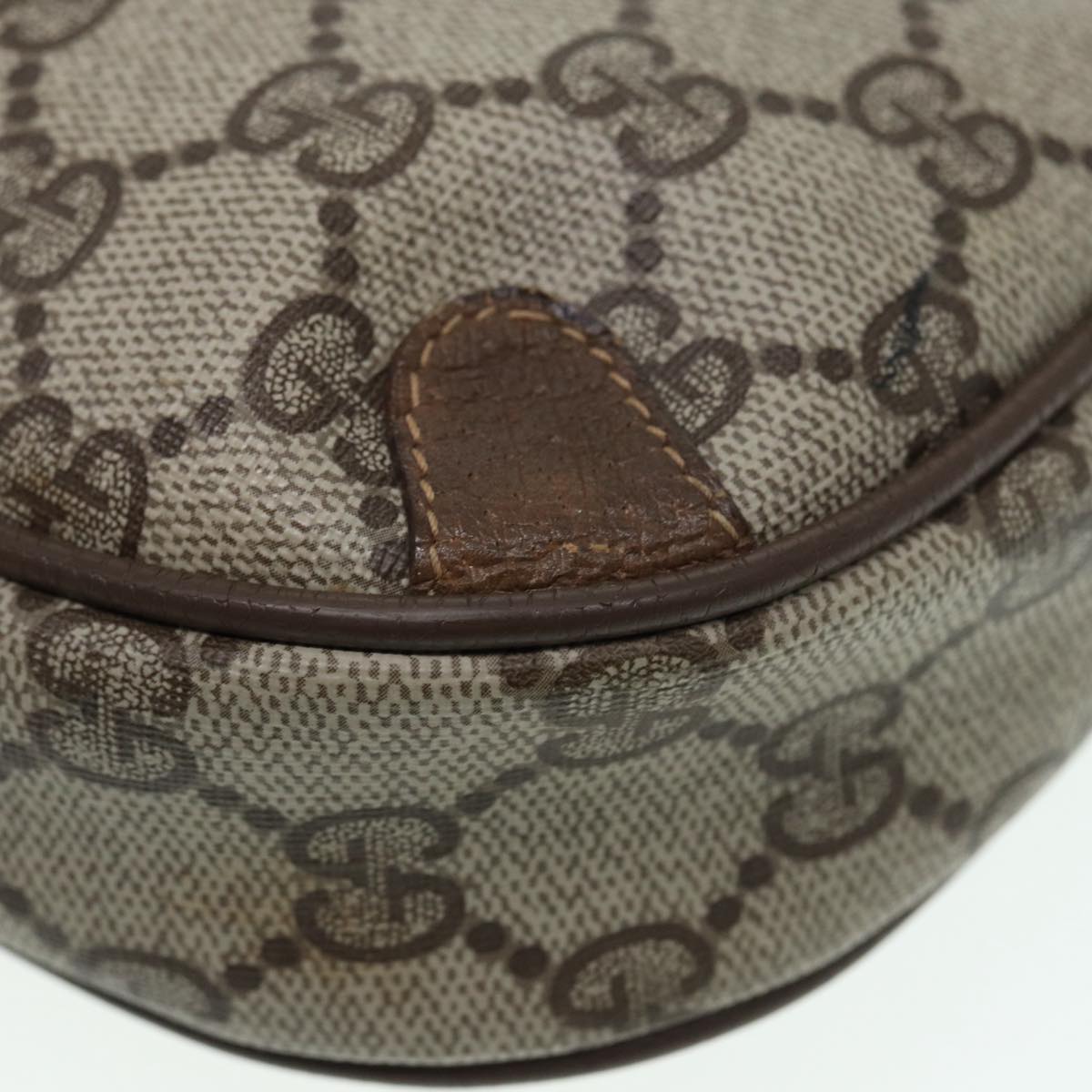 GUCCI GG Supreme Web Sherry Line Shoulder Bag PVC Beige 89 02 066 Auth 88405