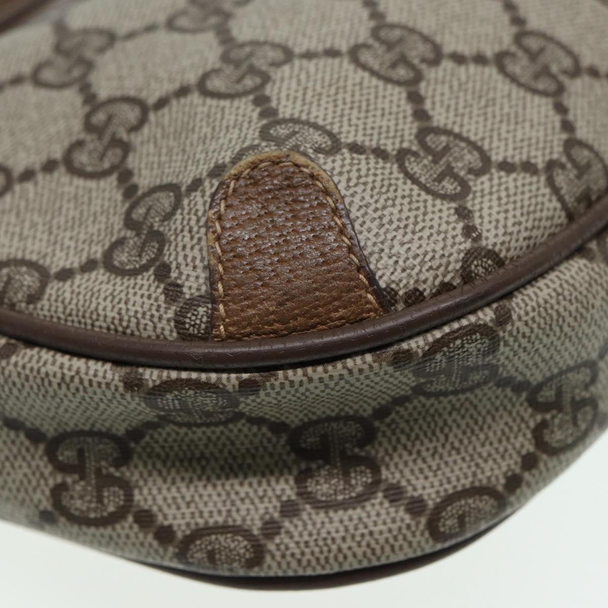 GUCCI GG Supreme Web Sherry Line Shoulder Bag PVC Beige 89 02 066 Auth 88405
