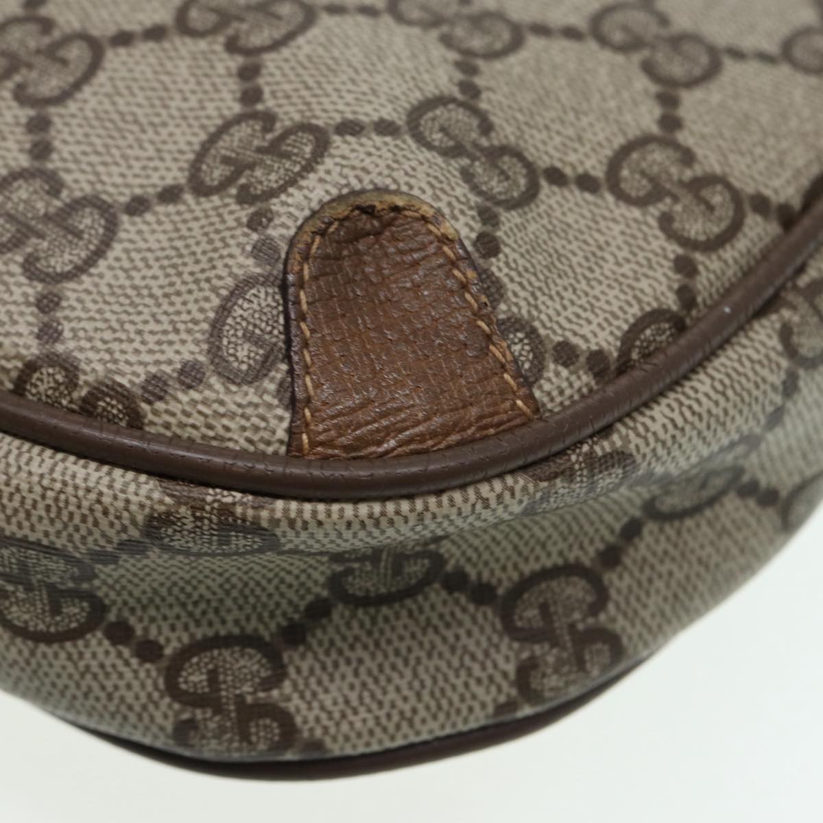 GUCCI GG Supreme Web Sherry Line Shoulder Bag PVC Beige 89 02 066 Auth 88405