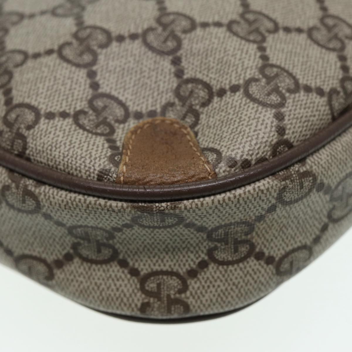 GUCCI GG Supreme Web Sherry Line Shoulder Bag PVC Beige 89 02 066 Auth 88405