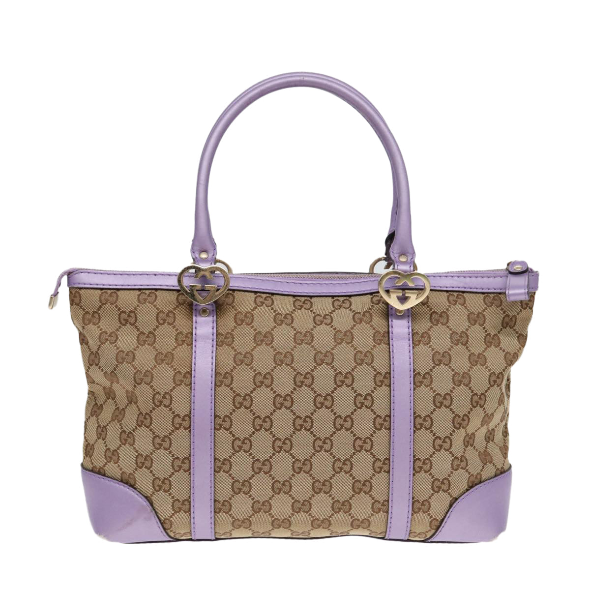GUCCI GG Canvas Tote Bag Beige Gold 257069 Auth 88424