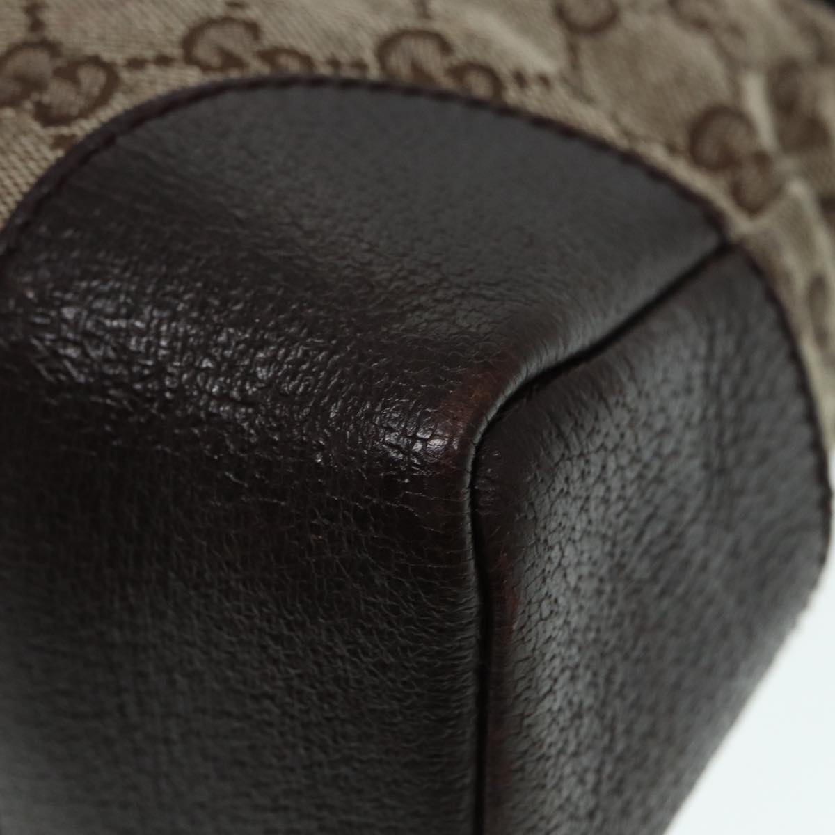 GUCCI GG Canvas Shoulder Bag Beige Silver 114273 Auth 88548