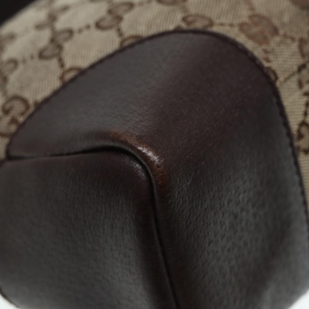 GUCCI GG Canvas Shoulder Bag Beige Silver 114273 Auth 88548