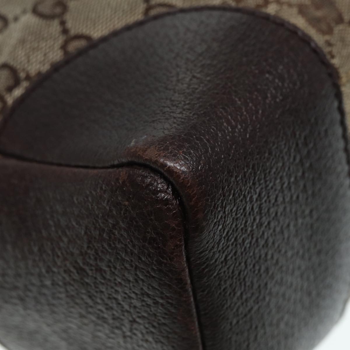 GUCCI GG Canvas Shoulder Bag Beige Silver 114273 Auth 88548