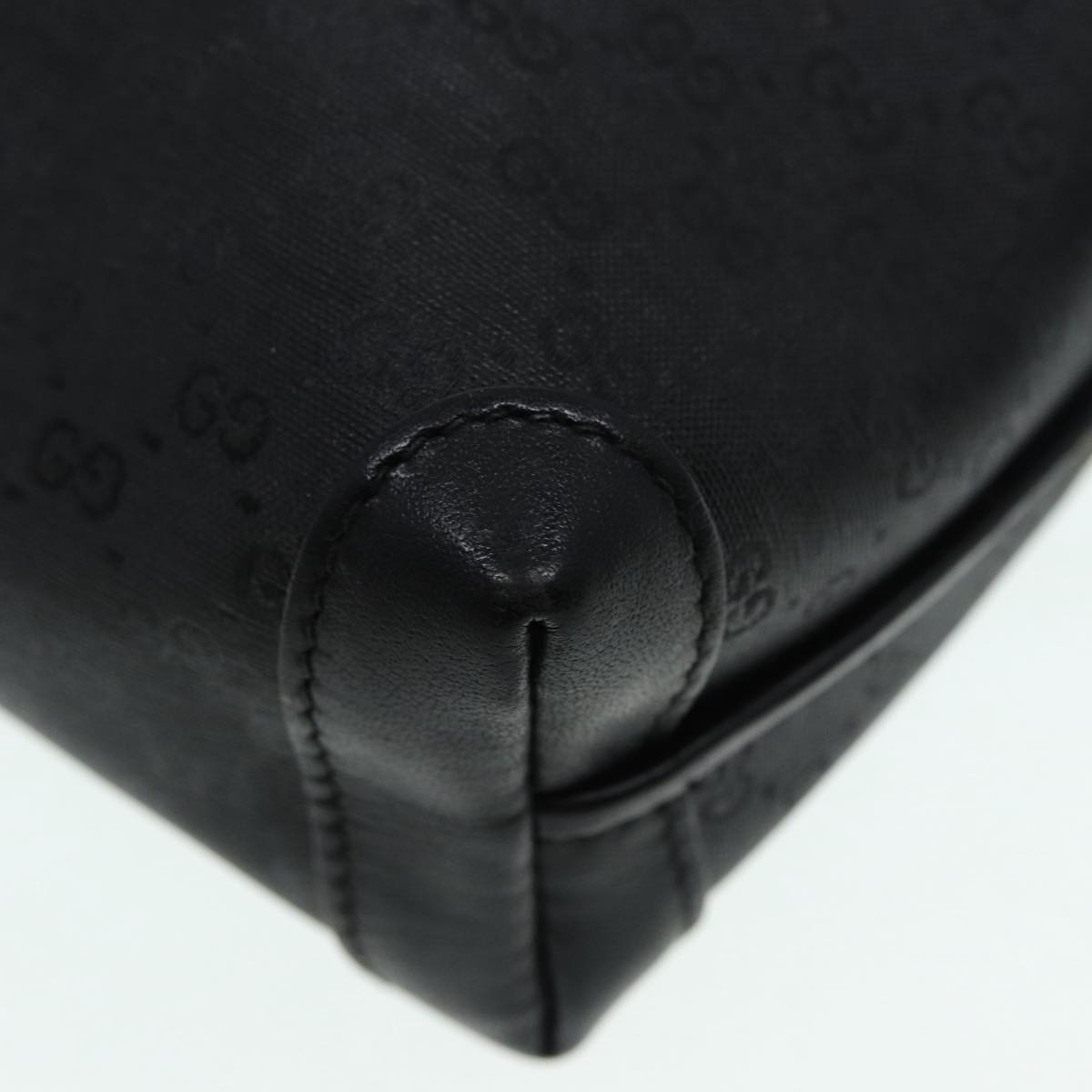GUCCI Micro GG Canvas Shoulder Bag Black Gold 007 115 0093 Auth 88645