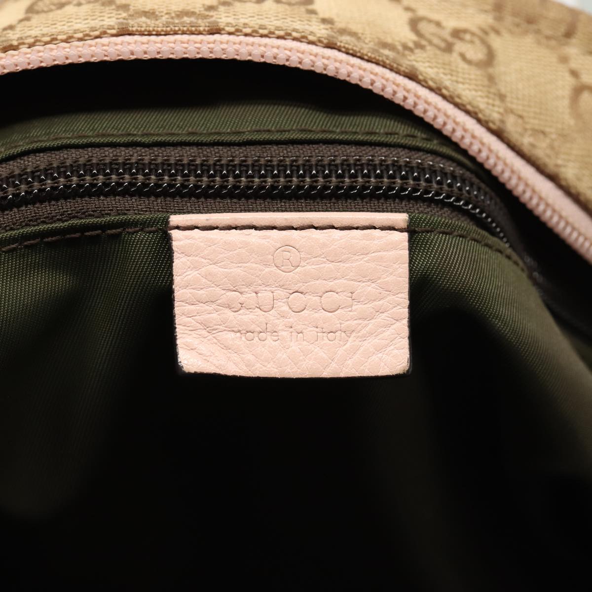 GUCCI GG Canvas Tote Bag Beige Silver 155524 Auth 88661