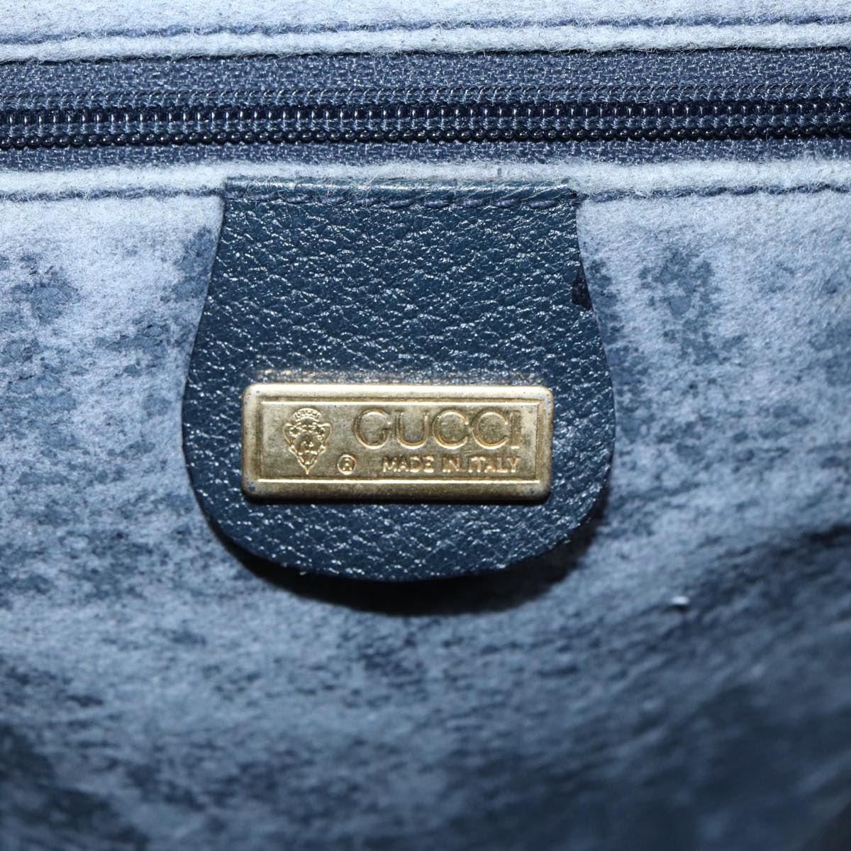 GUCCI GG Supreme Shoulder Bag PVC Leather Navy Gold 007 58 0093 Auth 88691