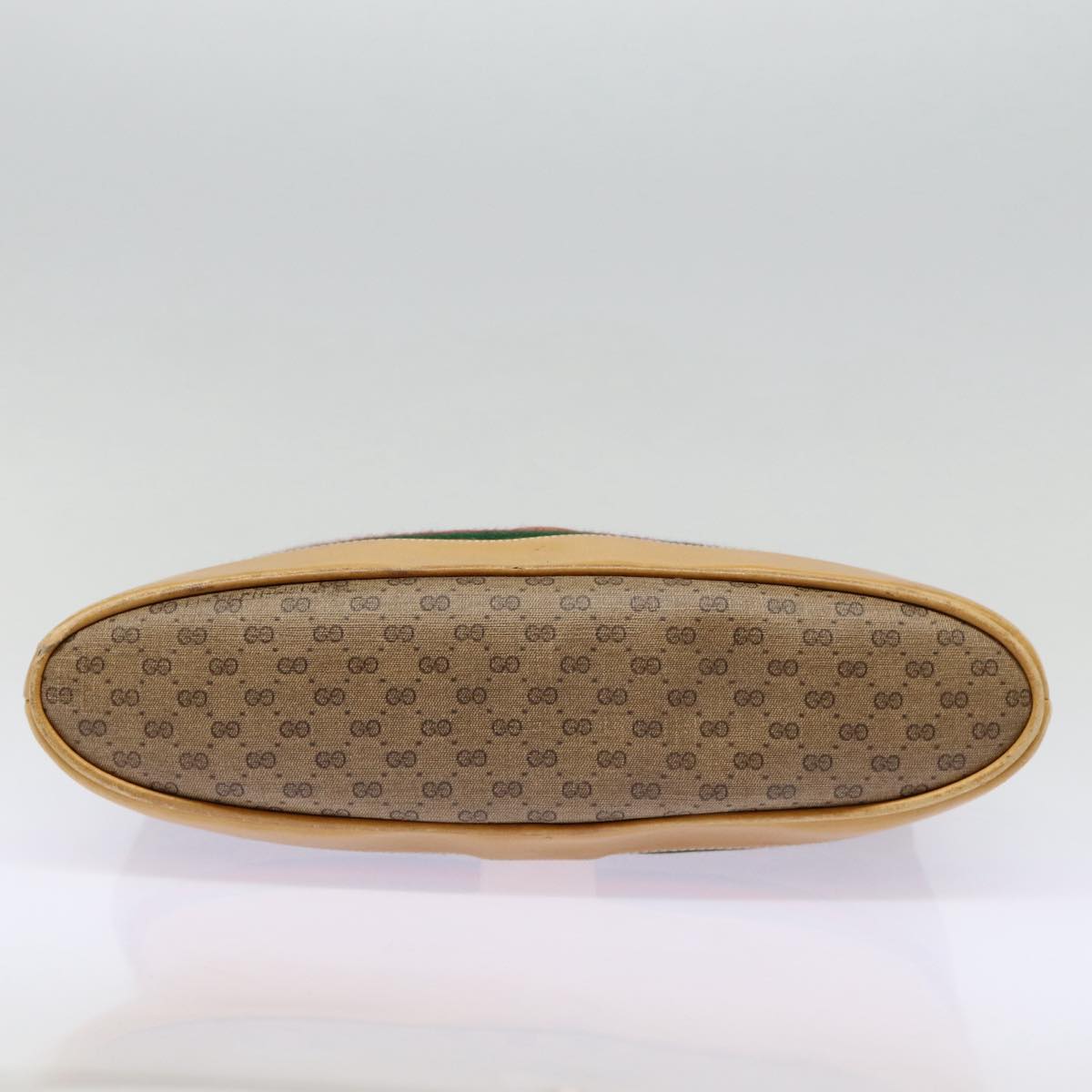 GUCCI Micro GG Canvas Web Sherry Line Shoulder Bag Beige Gold Auth 88776