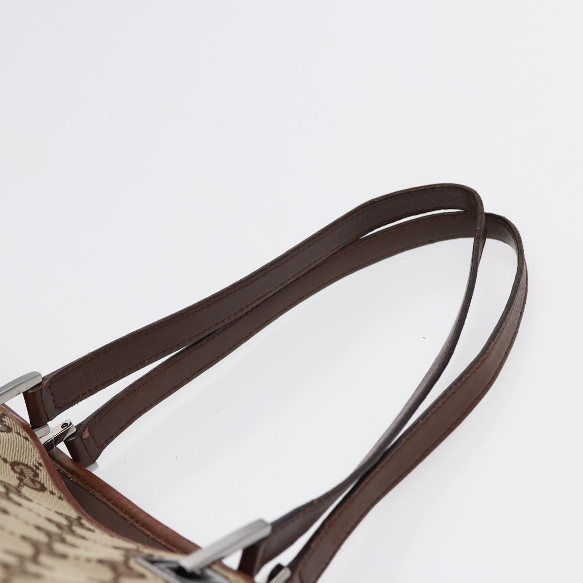 GUCCI GG Canvas Tote Bag Beige Silver 31243 Auth 88782