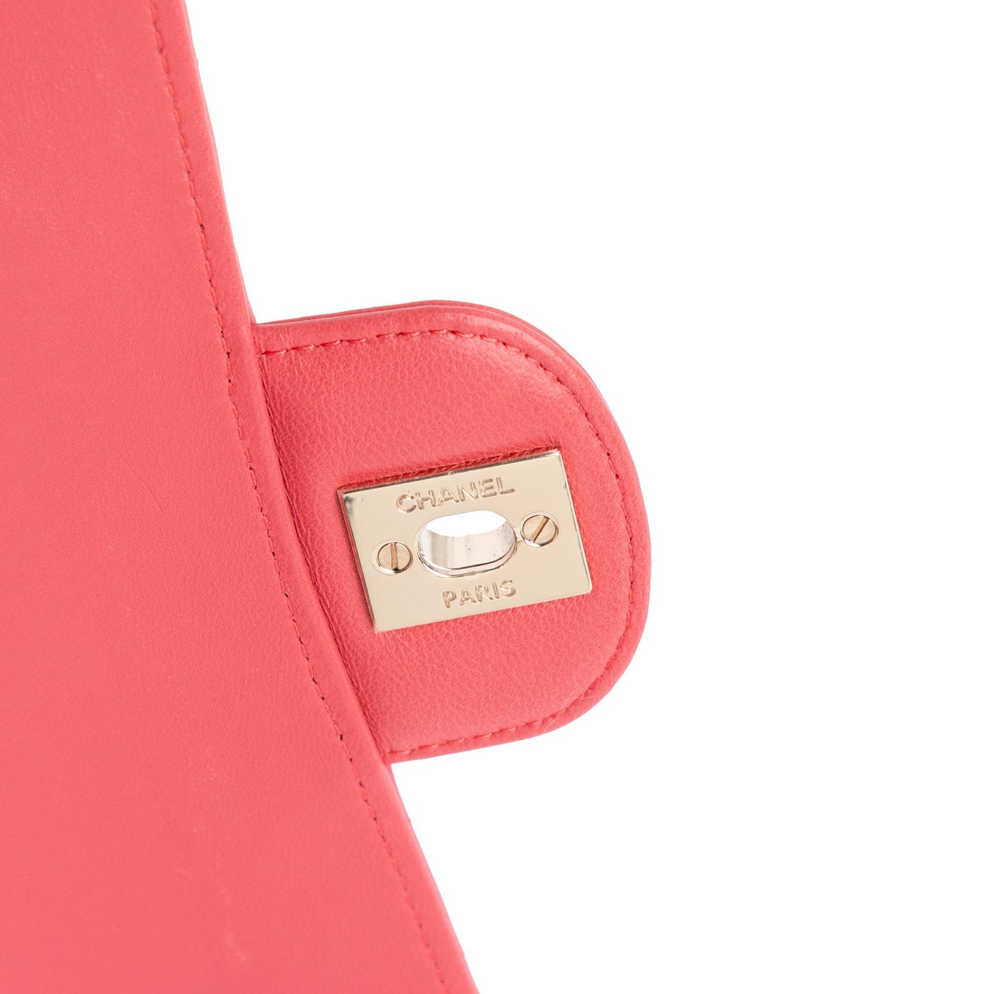 Pink Chanel Medium Classic Chevron Lambskin Double Flap Shoulder Bag