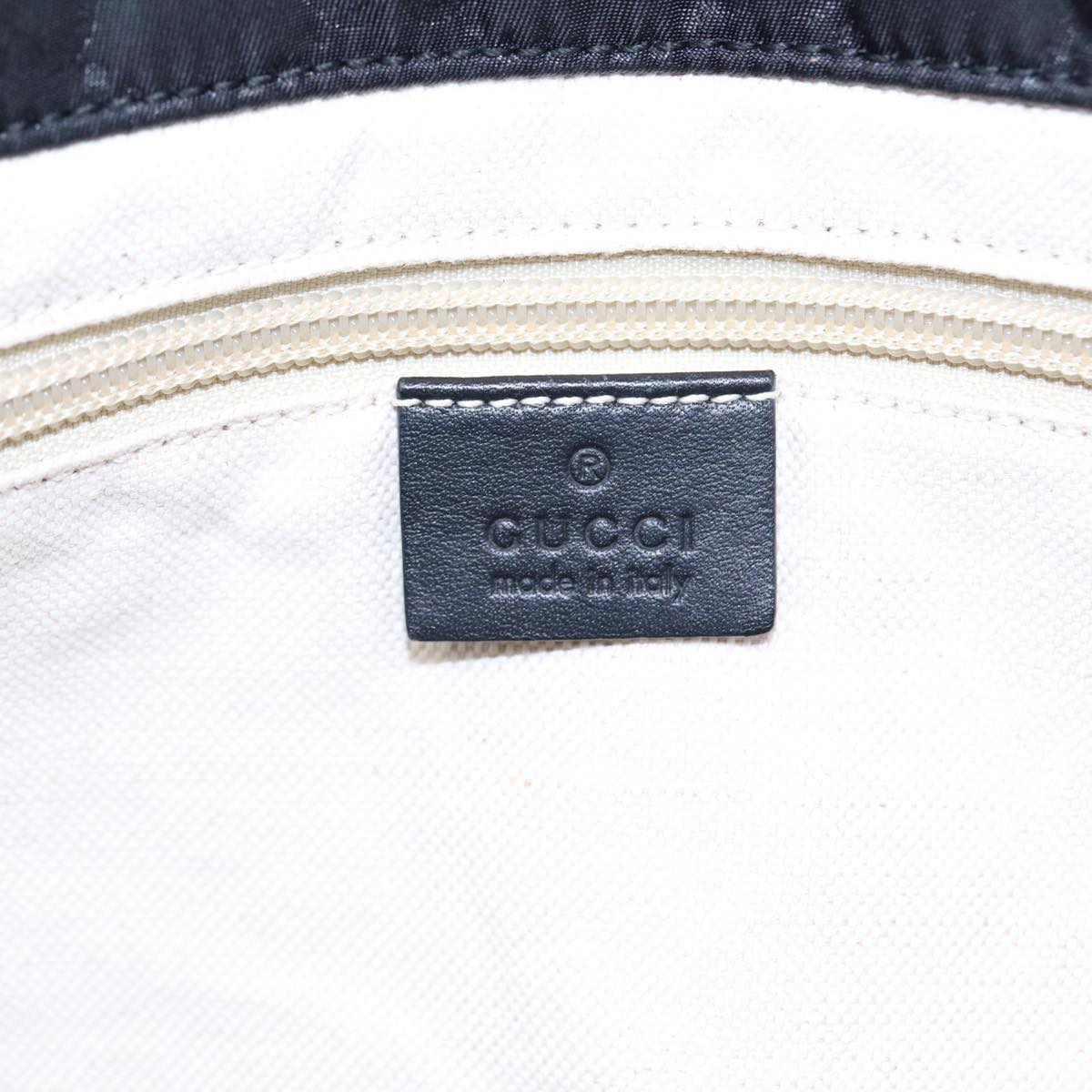 GUCCI GG Canvas Tote Bag Nylon Black Gold 282439 Auth 89135