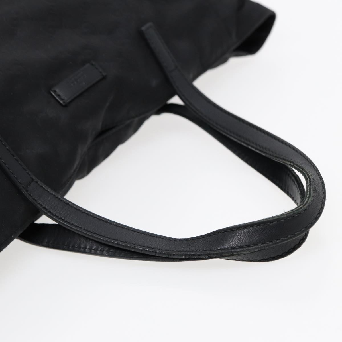 GUCCI GG Canvas Tote Bag Nylon Black Gold 282439 Auth 89135