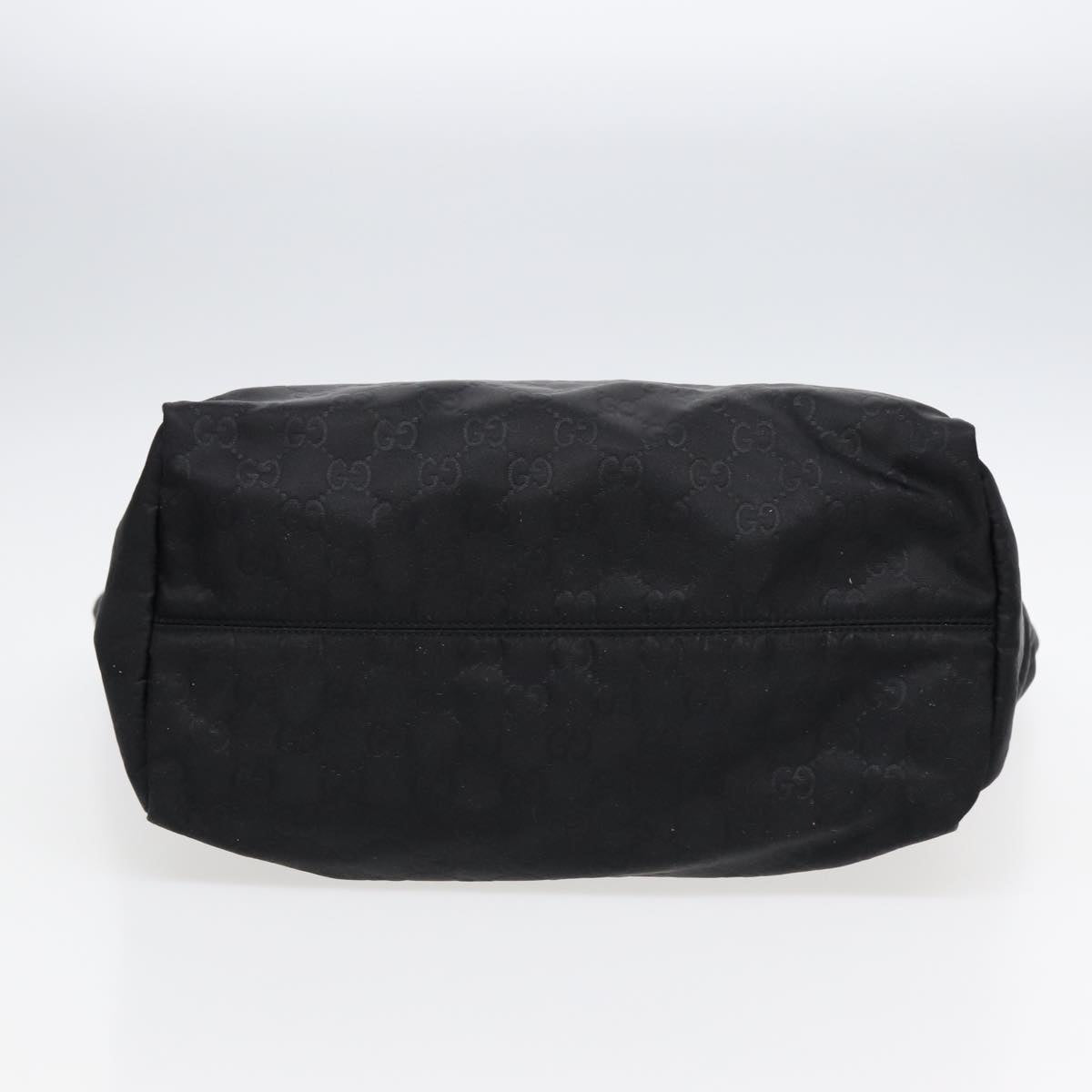 GUCCI GG Canvas Tote Bag Nylon Black Gold 282439 Auth 89135