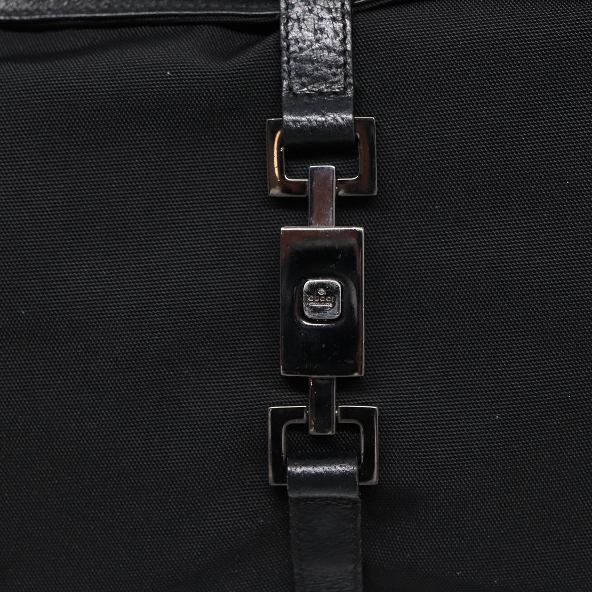GUCCI Jackie Shoulder Bag Nylon Black Silver 001 3355 Auth 89141