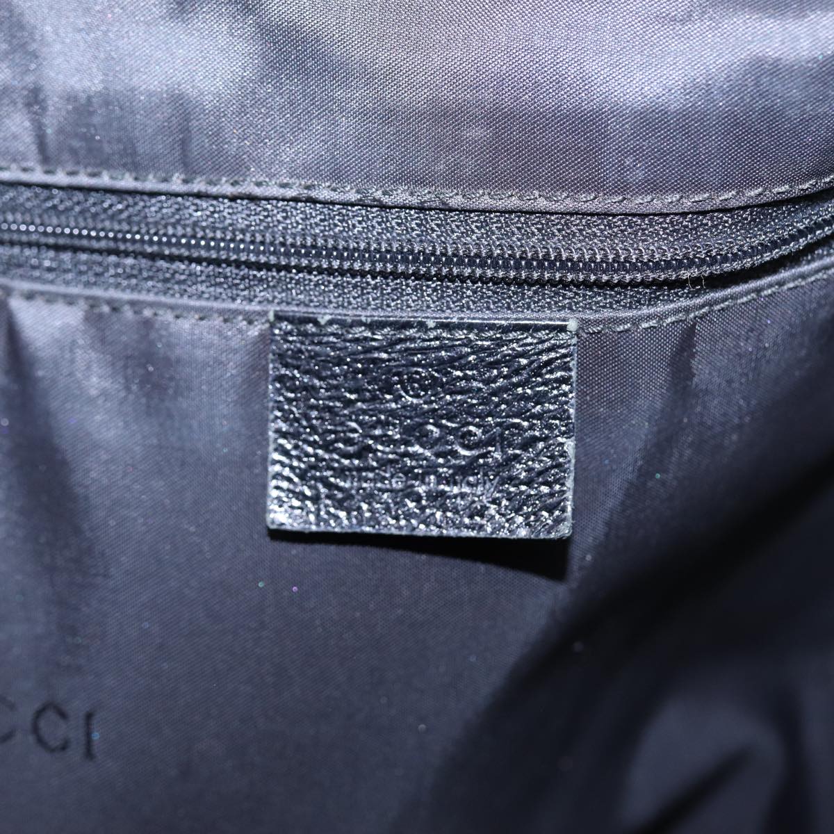 GUCCI Jackie Shoulder Bag Nylon Black Silver 001 3355 Auth 89141
