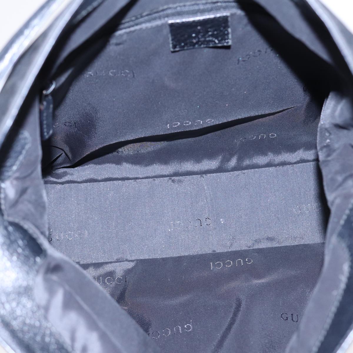GUCCI Jackie Shoulder Bag Nylon Black Silver 001 3355 Auth 89141