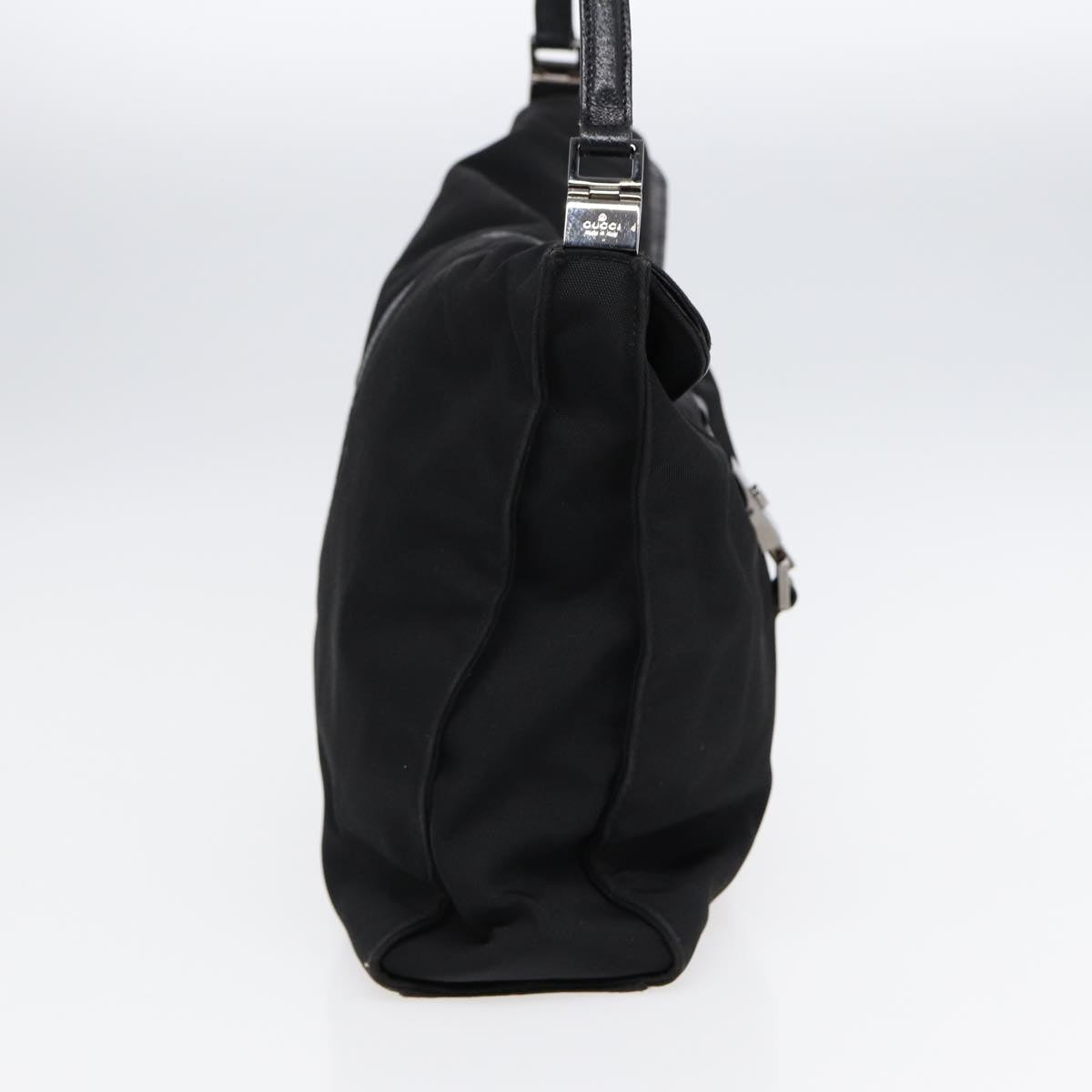 GUCCI Jackie Shoulder Bag Nylon Black Silver 001 3355 Auth 89141