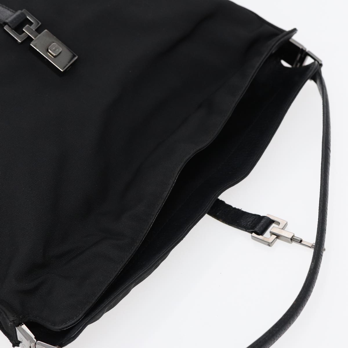 GUCCI Jackie Shoulder Bag Nylon Black Silver 001 3355 Auth 89141