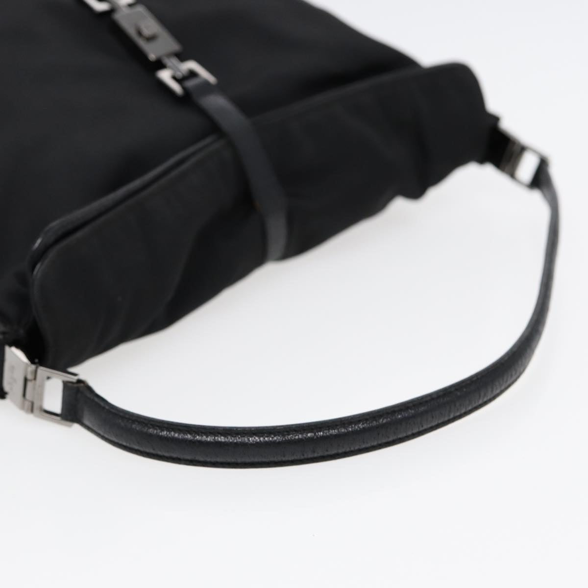 GUCCI Jackie Shoulder Bag Nylon Black Silver 001 3355 Auth 89141