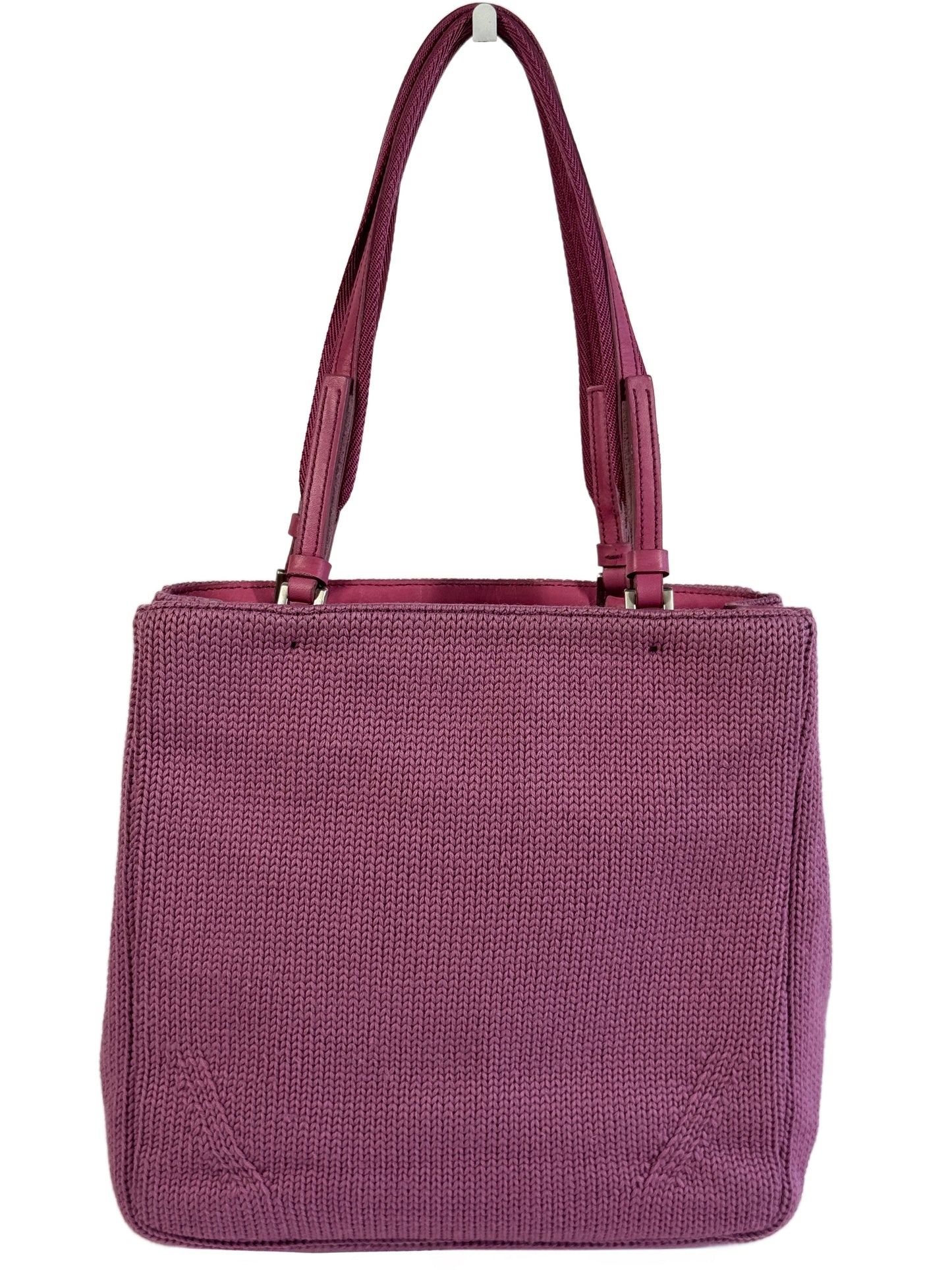 Prada Vintage Pink Wool Knit Small Shoulder Bag