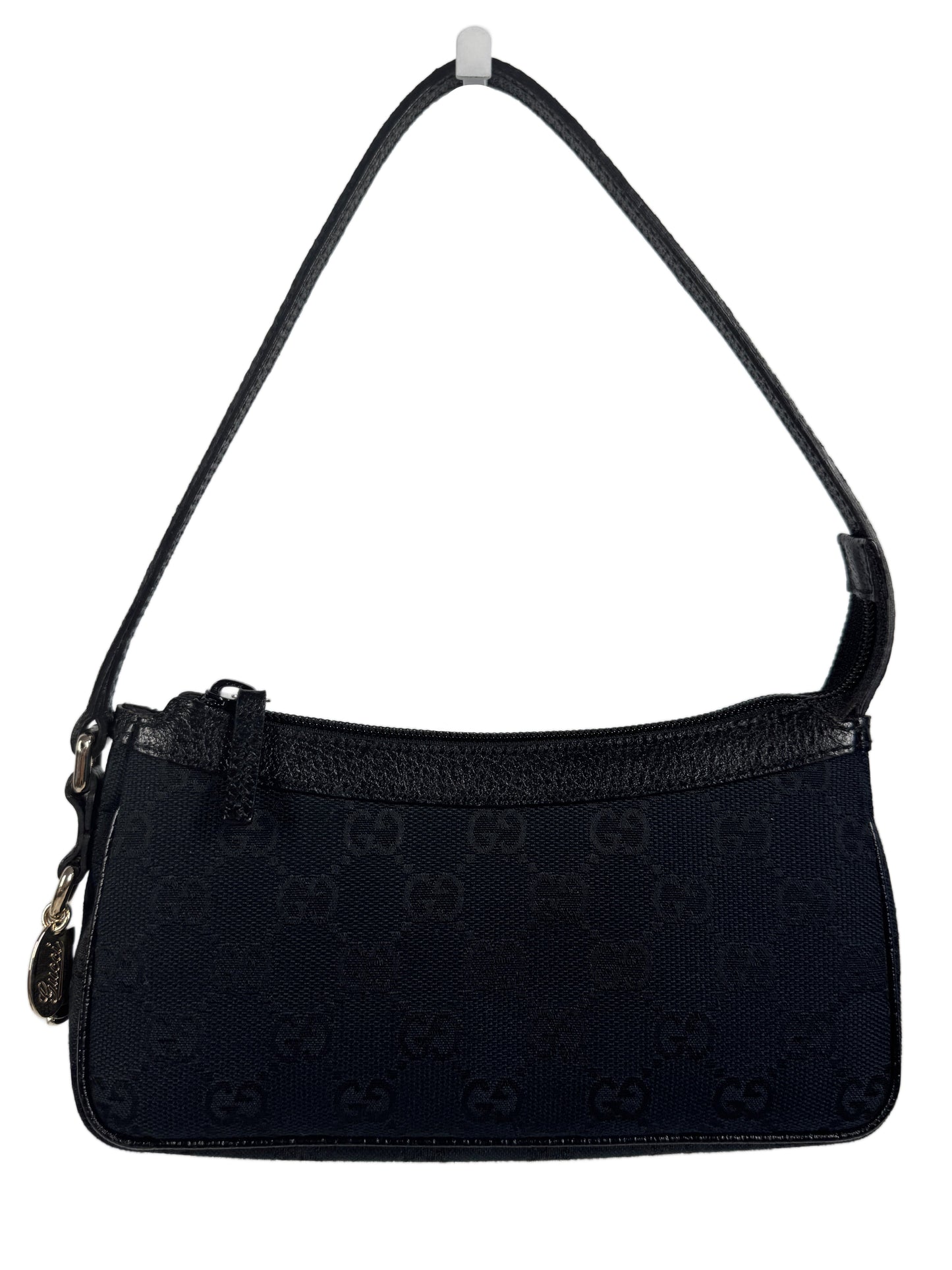 Gucci Vintage Black GG Monogram Mini Charmy Shoulder Pochette Bag