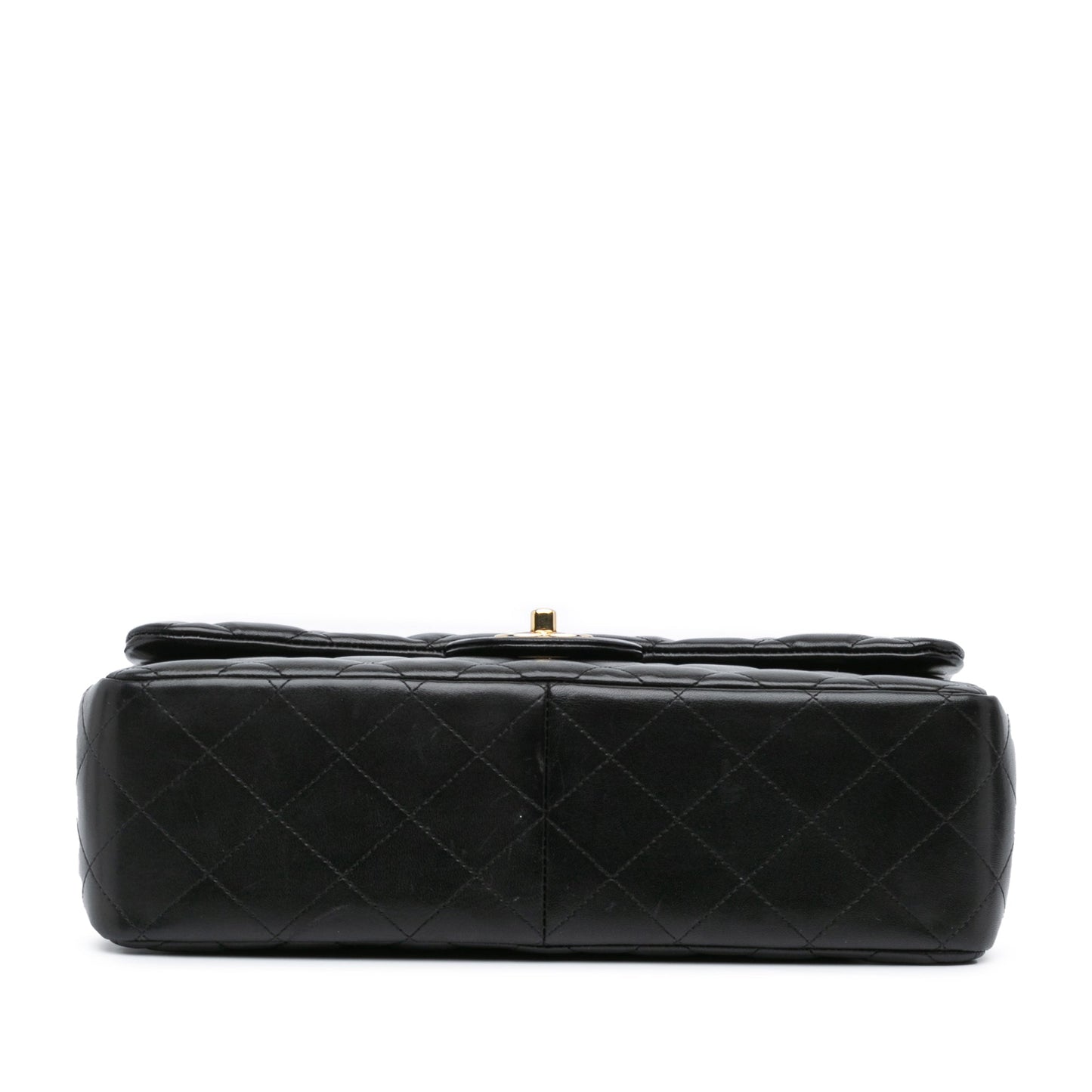Black Chanel Jumbo Classic Lambskin Double Flap Shoulder Bag