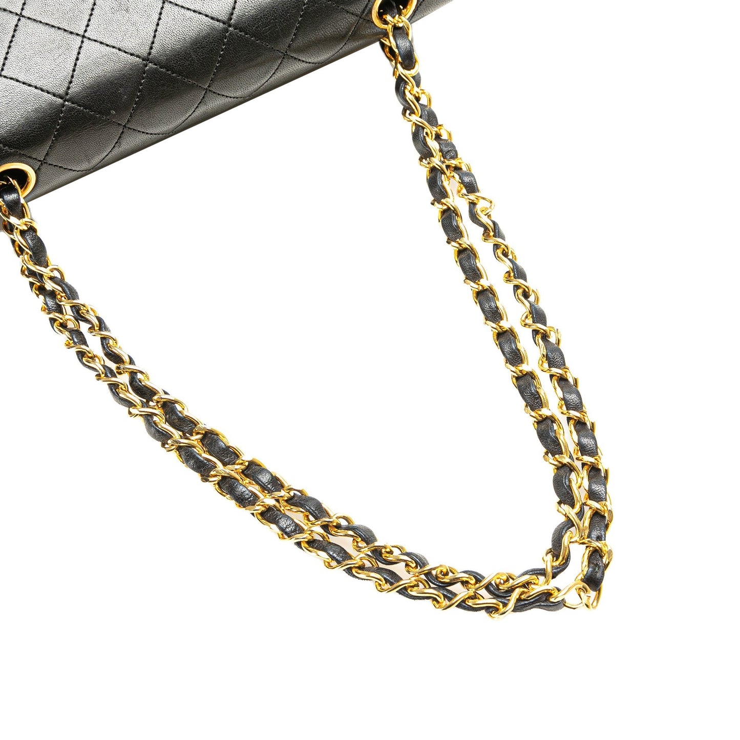 Black Chanel Small Classic Lambskin Double Flap Shoulder Bag