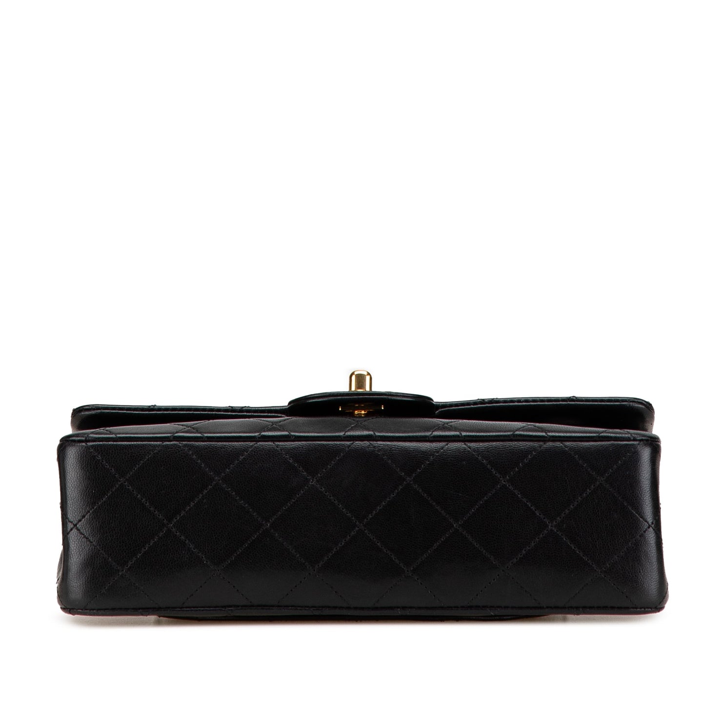 Black Chanel Small Classic Lambskin Double Flap Shoulder Bag
