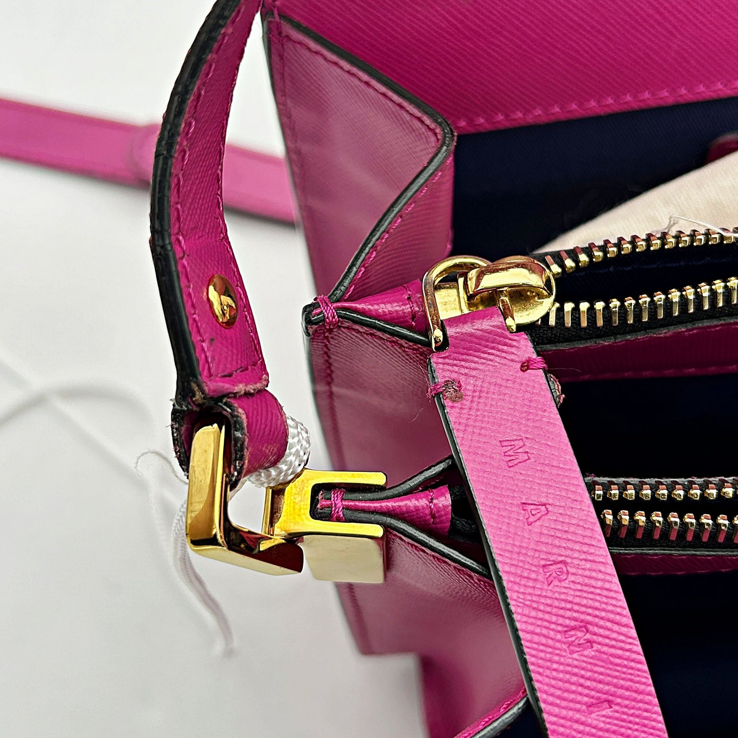 Marni Trunk Soft Mini Crossbody Bag in Pink Leather LA19915