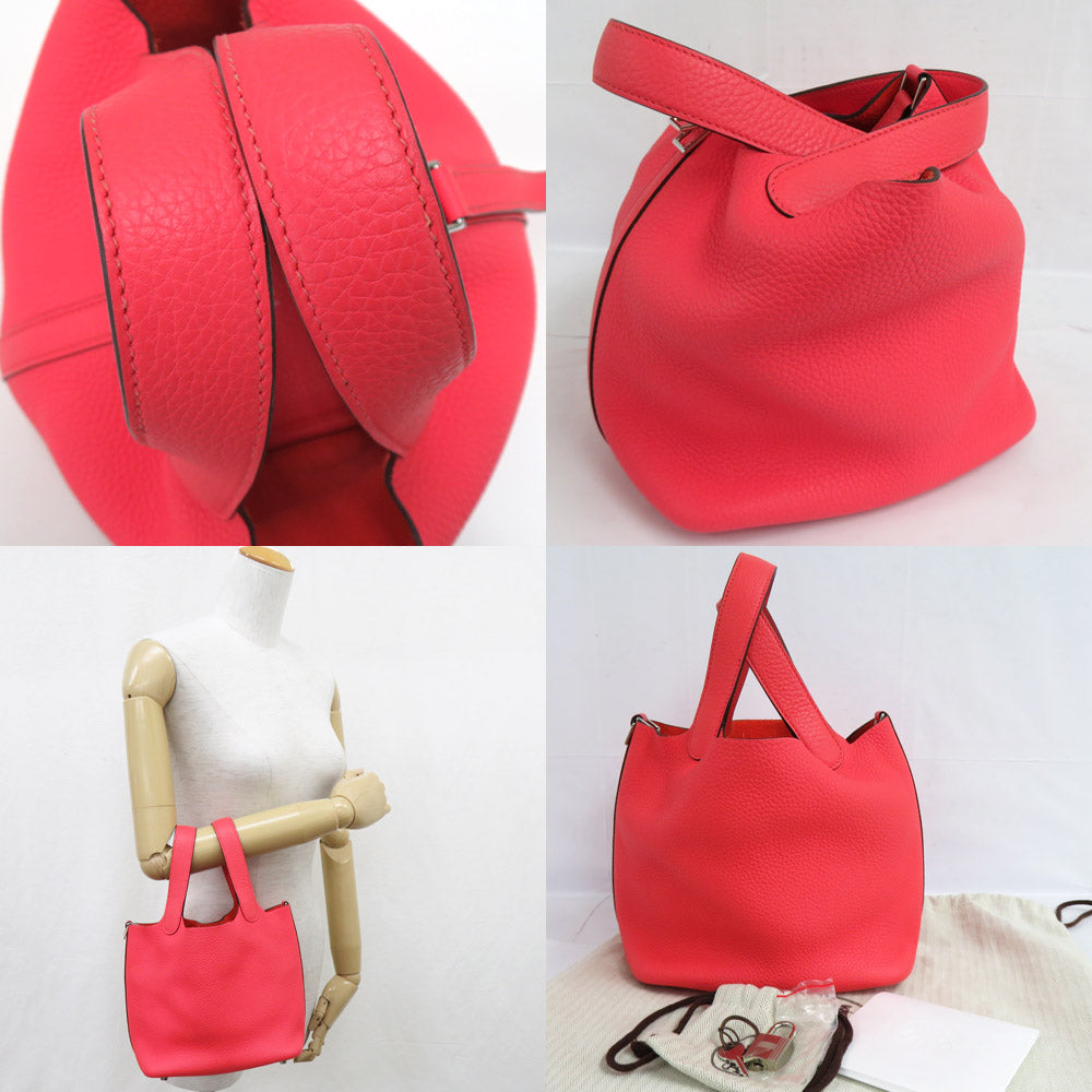 Hermes Picotin Lock PM 18 056289CK Rose Jaipur Clemence Silver Y 2020 Manufacturing Handbag Leather Beauty Wade Quality