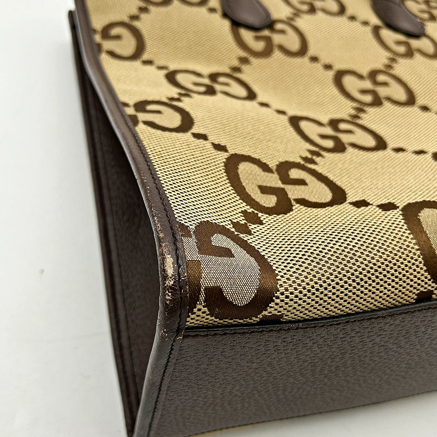 Gucci Beige Brown Canvas Jumbo GG Tote Bag Gucci LA45362