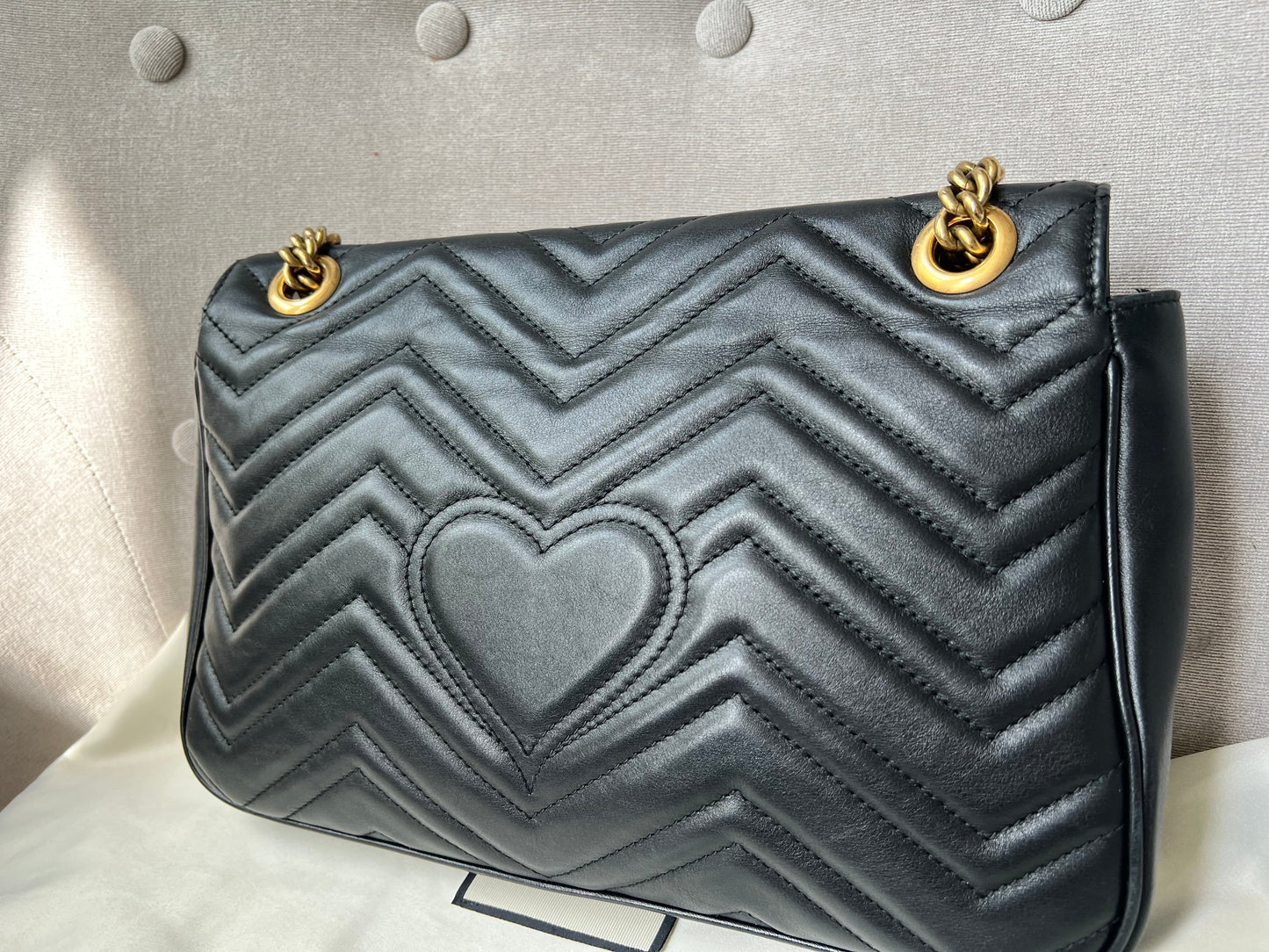 Gucci GG Black Marmont Medium Shoulder Bag