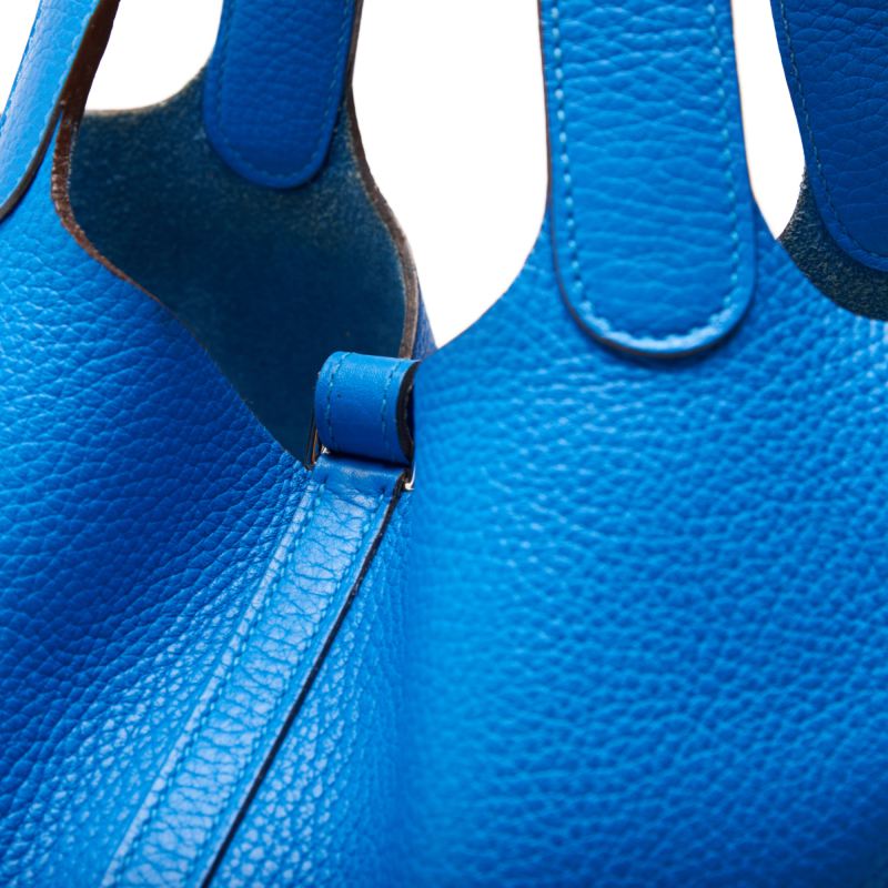 HERMES ERMES Picotin Lock MM Handbag Clemence Blue Indra (Silver G ) Handbag Handbag Lady Handbag Hybrid 【 Delivery】 Eckham s Online