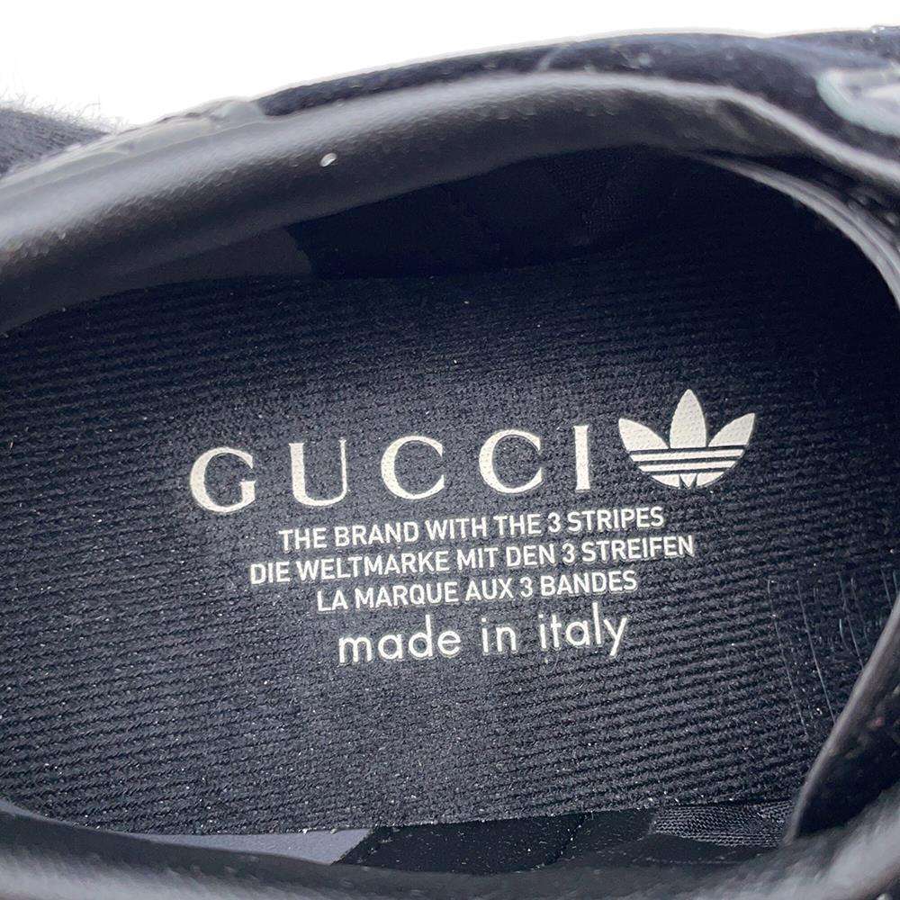 GUCCI adidas Collaboration Gazelle Wedge Sneakers Black 725627 Leather Patent Leather Size 39