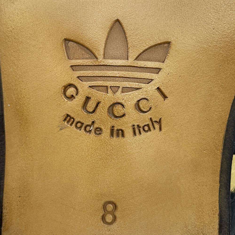 GUCCI Adidas Collaboration Horsebit Loafers Gold 702283 MetalicLeather Size 8