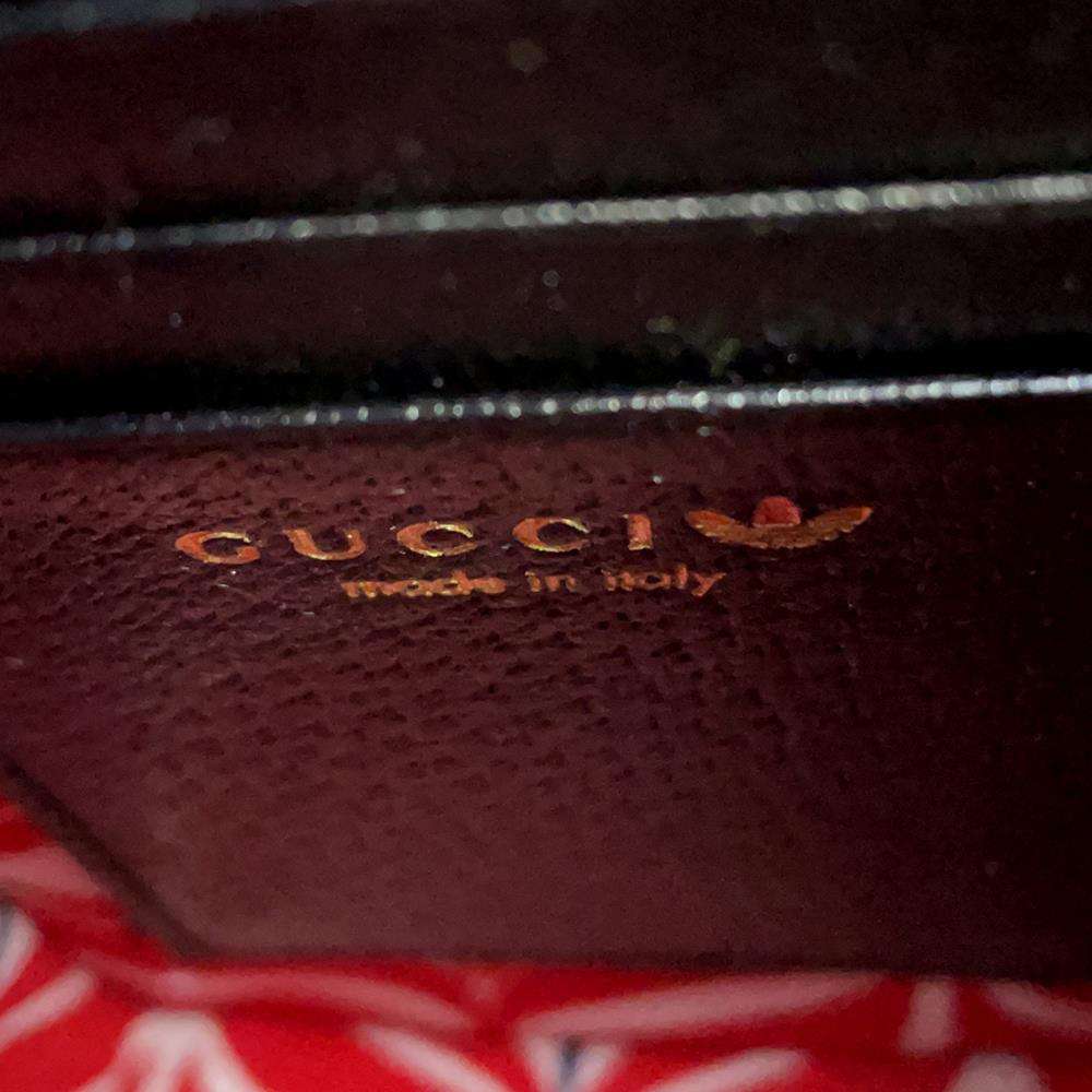 GUCCI Adidas Collaboration Pouch GG Logo Mini Shoulder Bag Black/White 721794 Leather