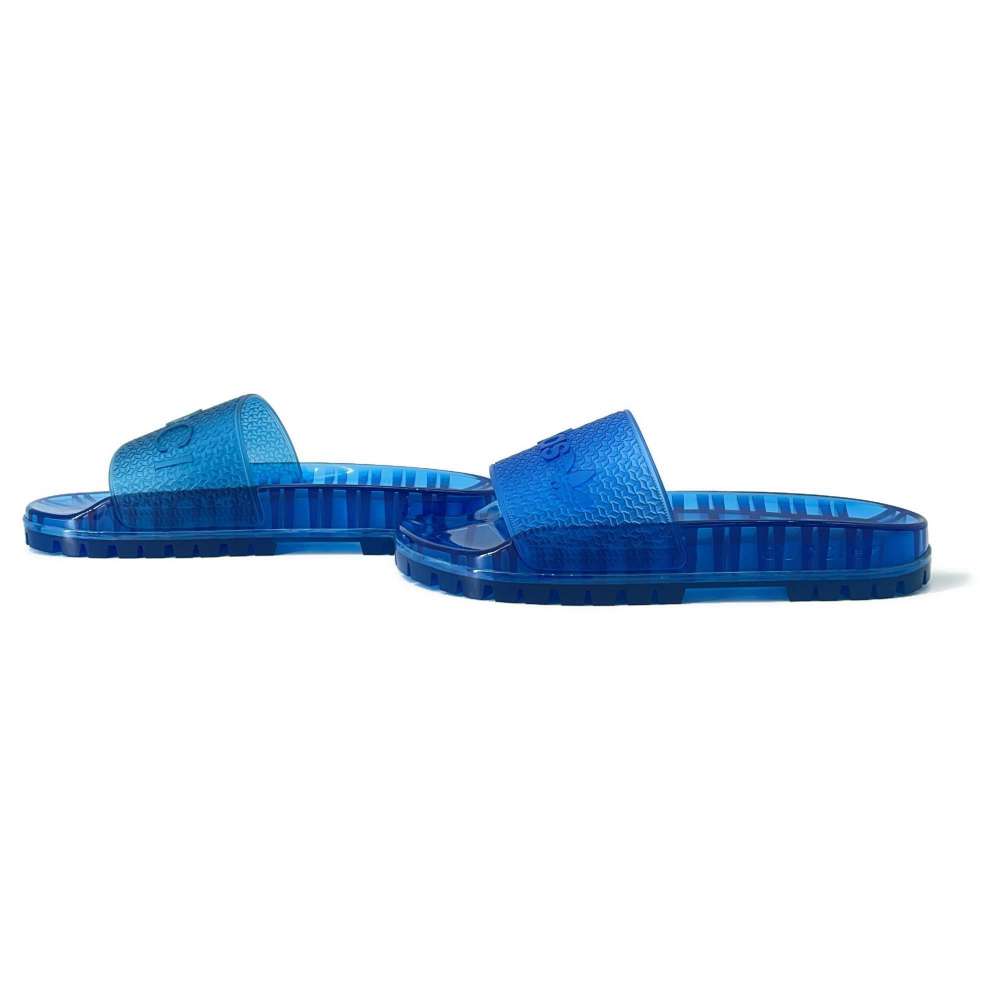 GUCCI Adidas Collaboration Transparent Slide Sandals Blue 721229 Rubber Size 7