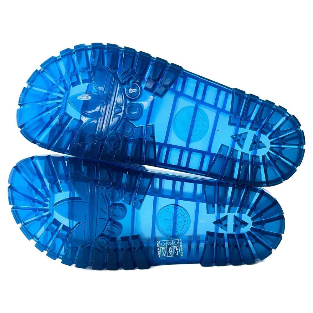 GUCCI Adidas Collaboration Transparent Slide Sandals Blue 721229 Rubber Size 7